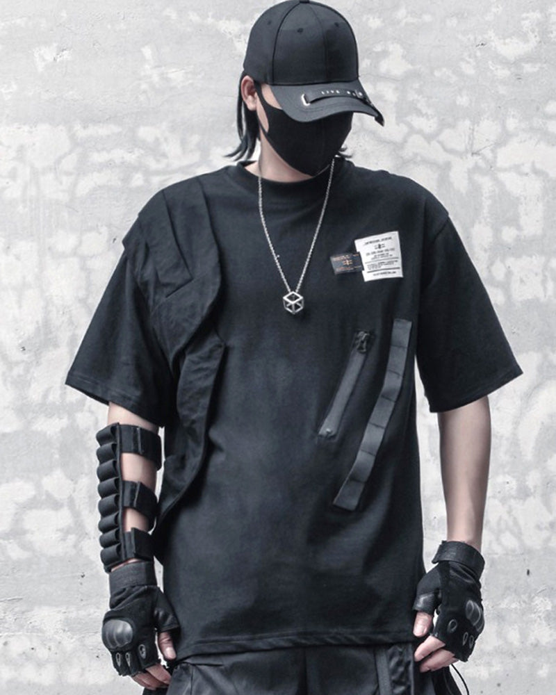 Techwear Functional Patchwork Cargo T-Shirt