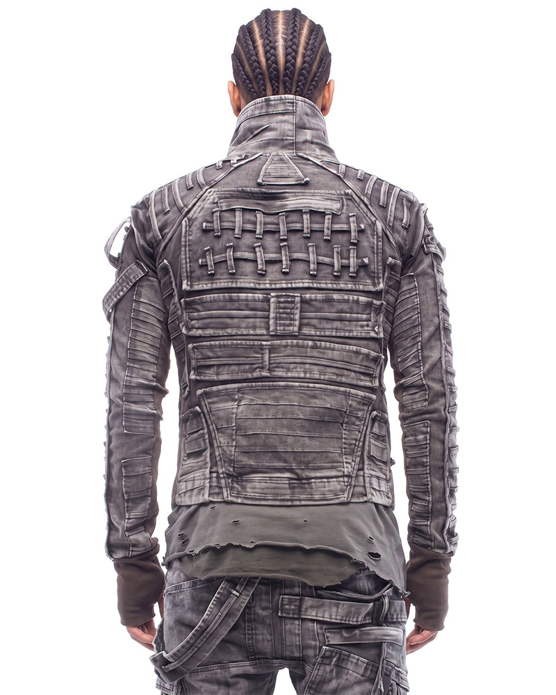Wasteland Strap Distressed Washed Tactical Jacket