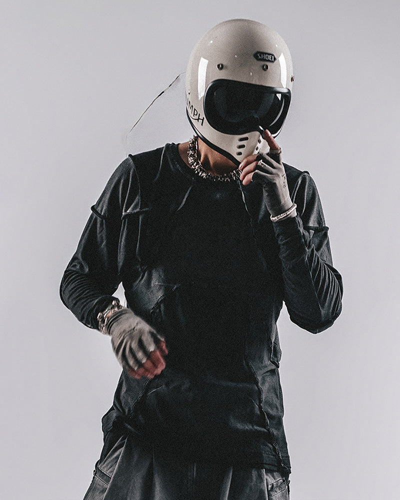 Post-Apocalyptic Raw-Cut Deconstructed Long-Sleeve Tee