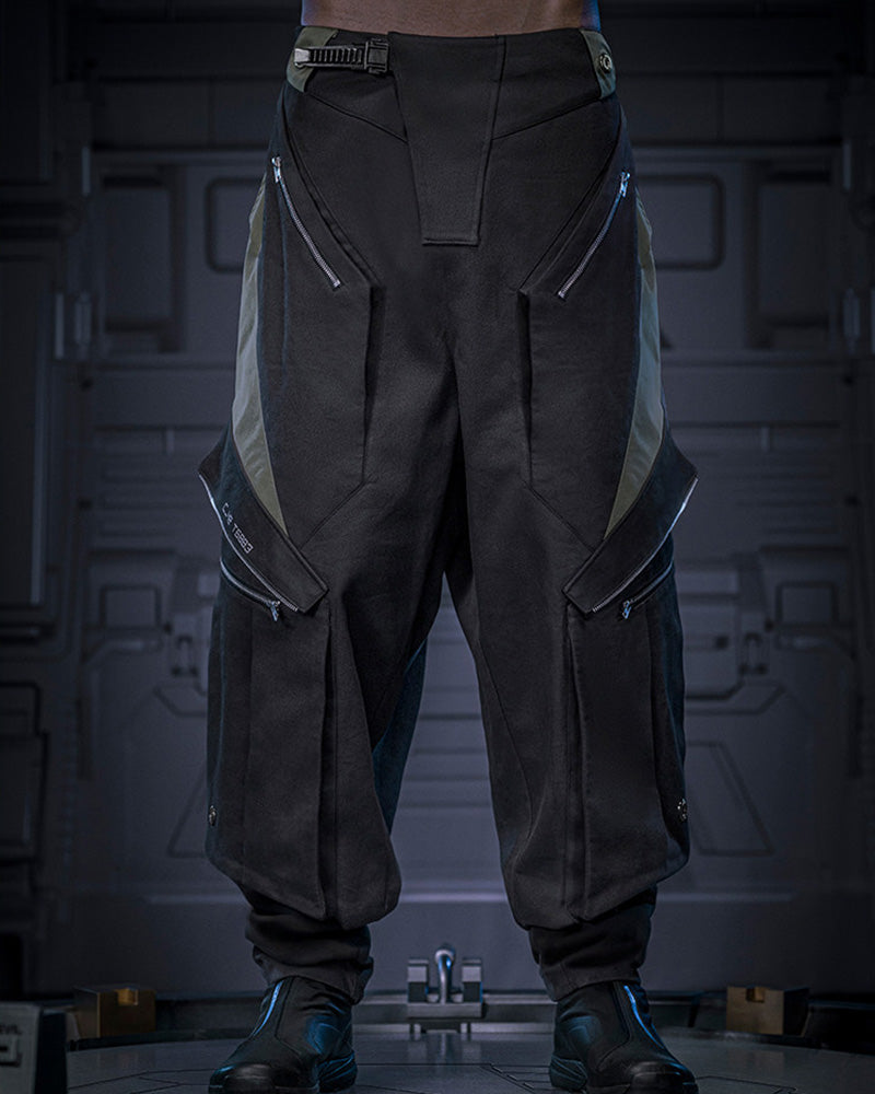 Cyberpunk Outfits Multi-Pocket Stacked Cargo Pants