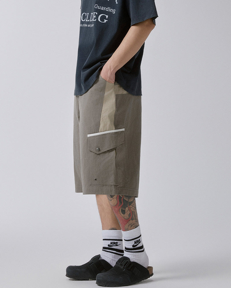 Tonal Panel Cargo Shorts