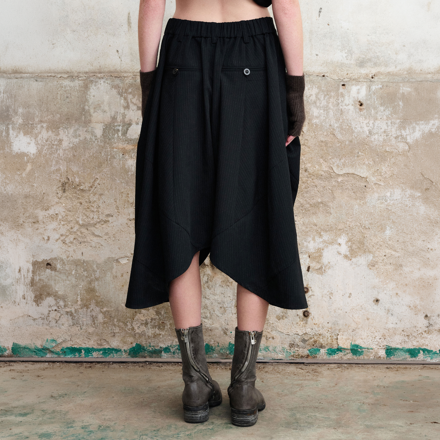 Pinstripe Balloon Skort Pants