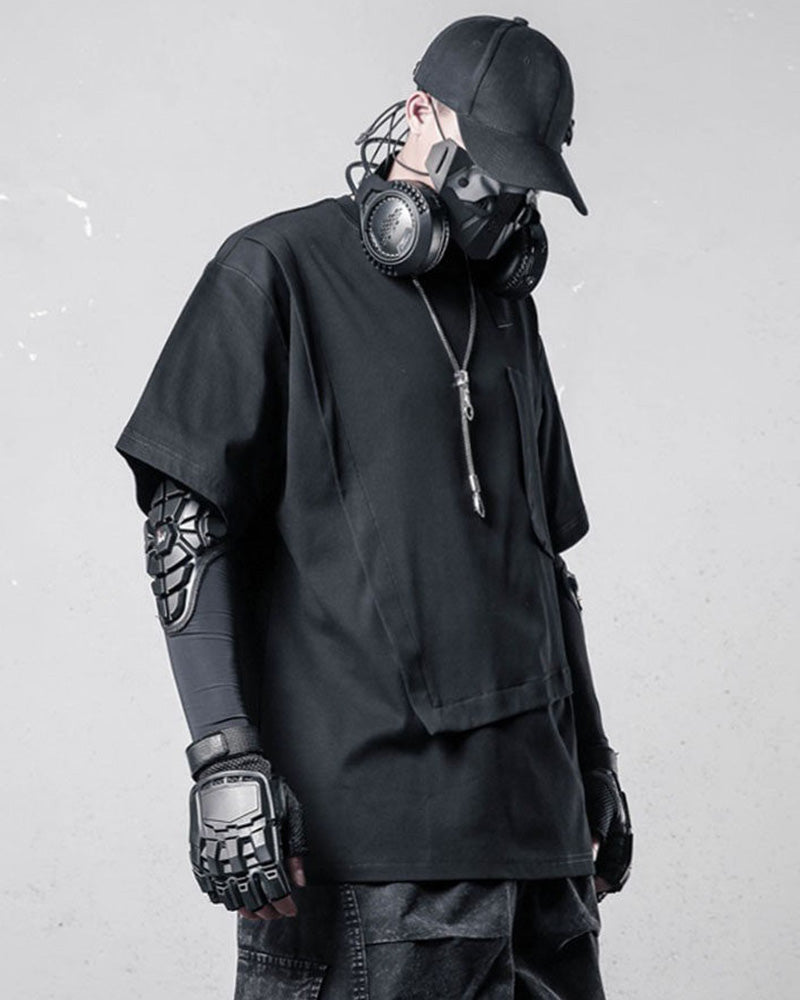 Techwear Utility Patch Pocket Layered T-Shirt