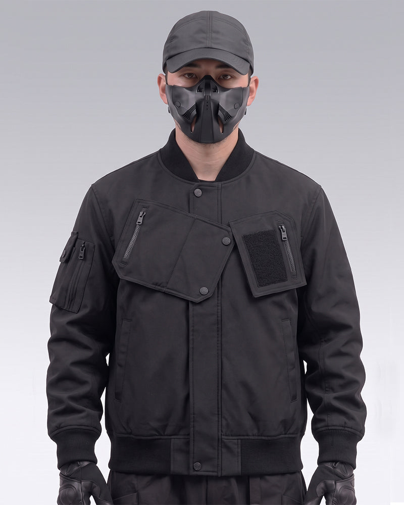 Functional Multi-Pocket Embroidered Bomber Jacket