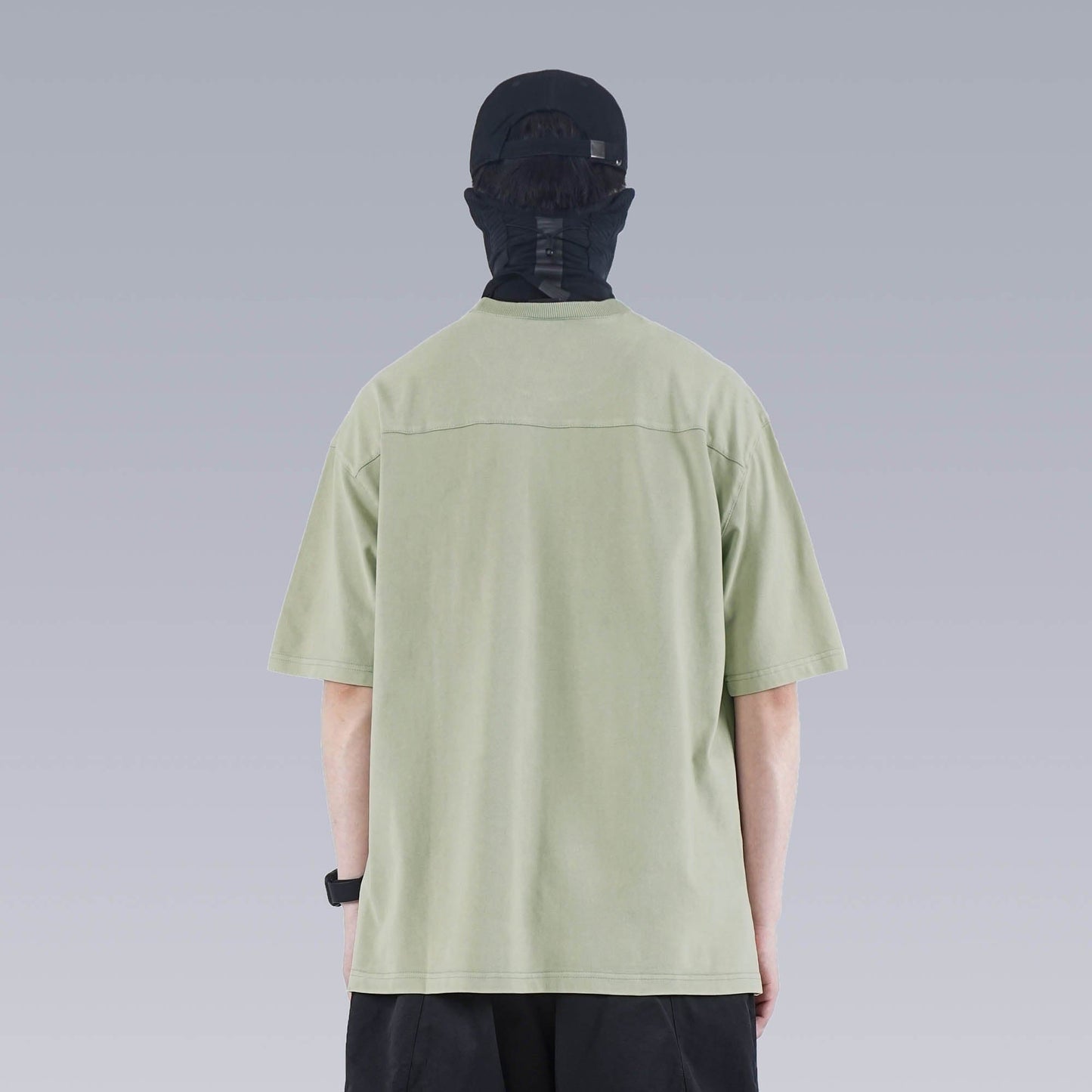 Washed Paneled Side Pocket T-Shirt