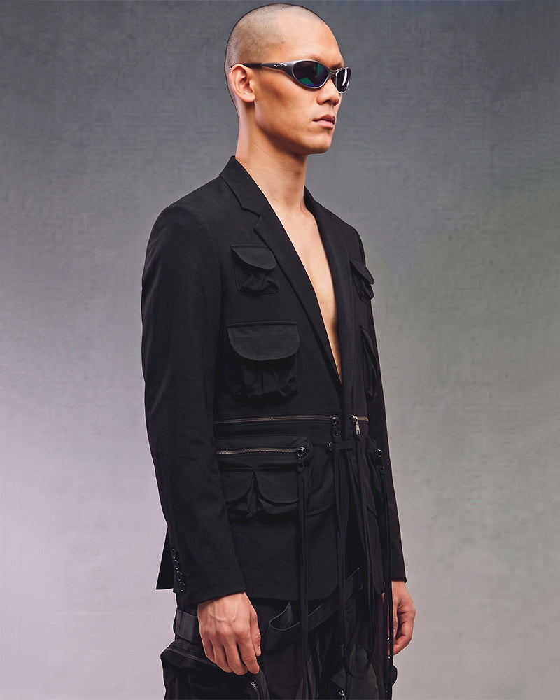 Dystopian Multi-Pocket Deconstructed Utility Blazer