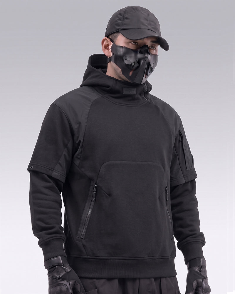 Functional Two-tone Spliced Tactical Hoodie