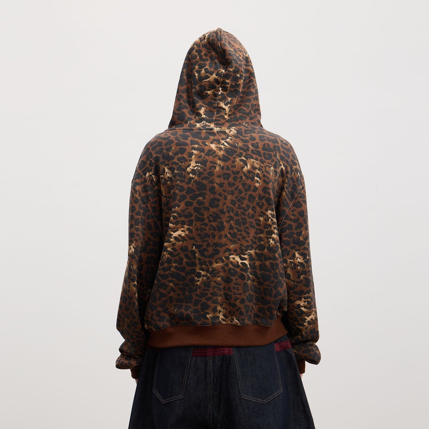Cartoon Rhinestone Leopard Zip-Up Hoodie
