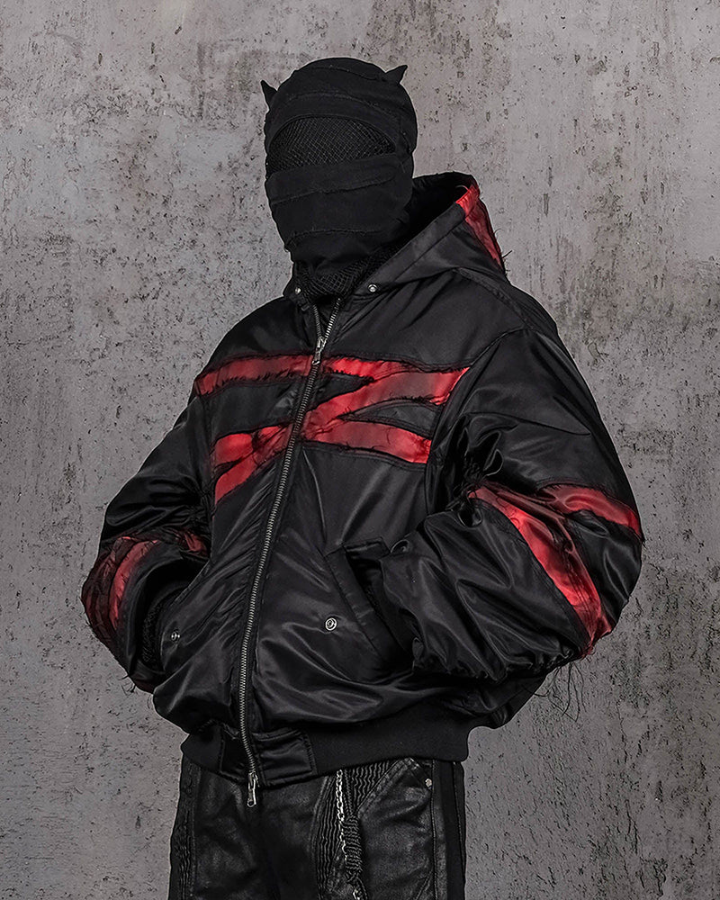 Distressed Bondage MA-1 Jacket Red