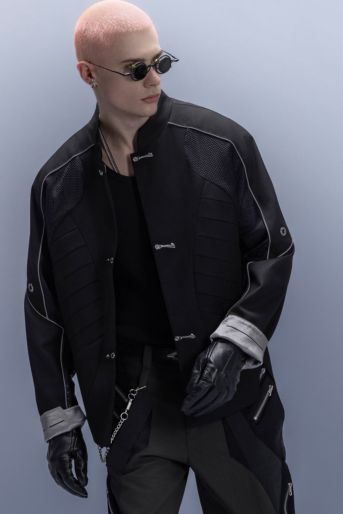 Cyberpunk Samurai Reflective Tang Suit Jacket
