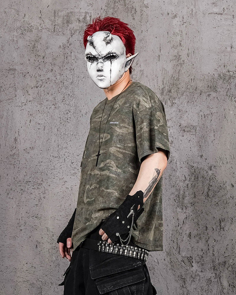 Distressed Camo Oversized T-Shirt