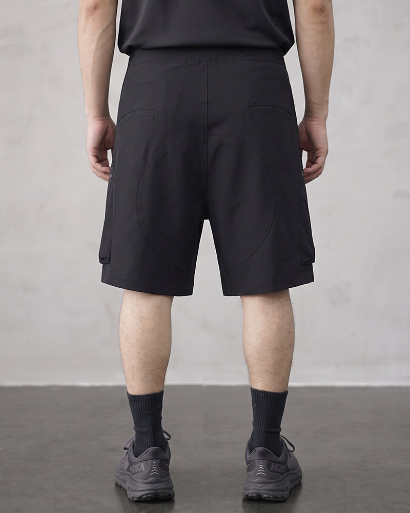 Water-Repellent Adjustable-Waist Techwear Shorts