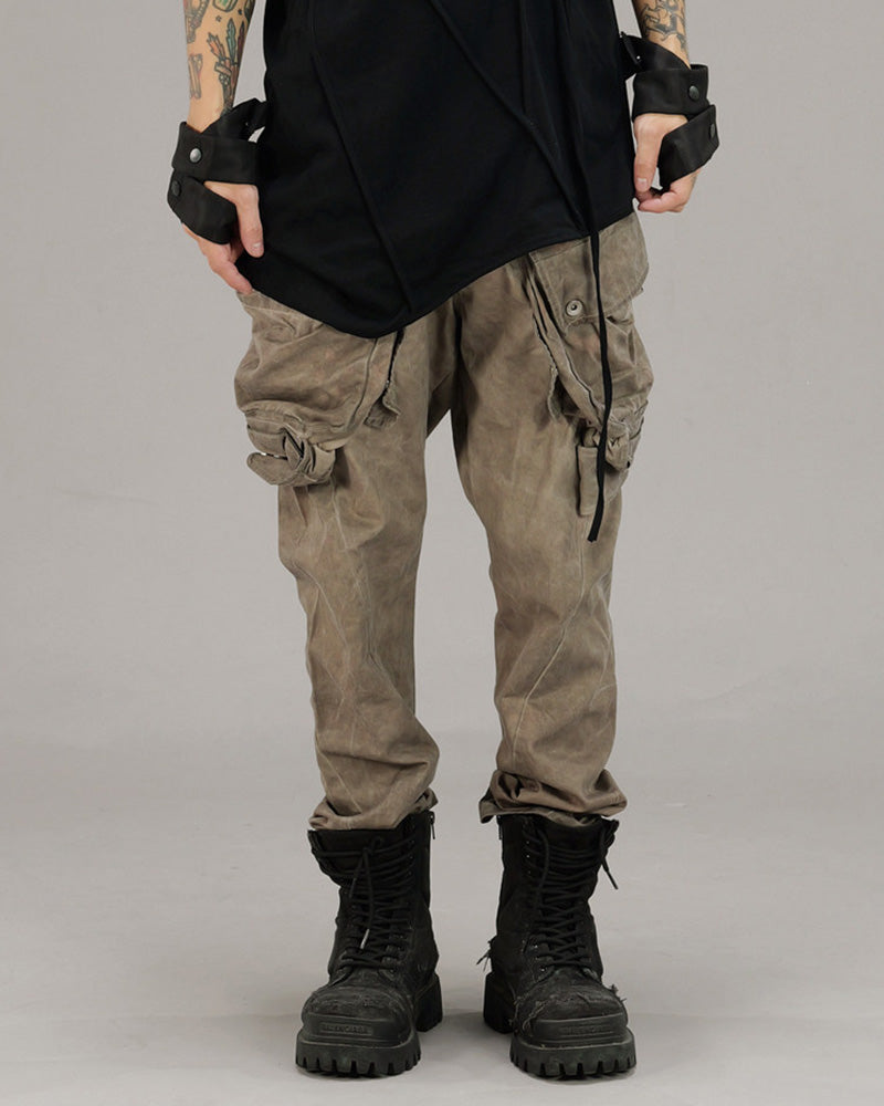 Wasteland Distressed Multi-Pocket Cargo Pants