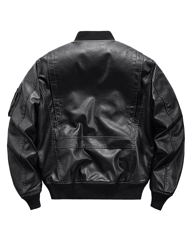 Techwear PU Bomber Jacket