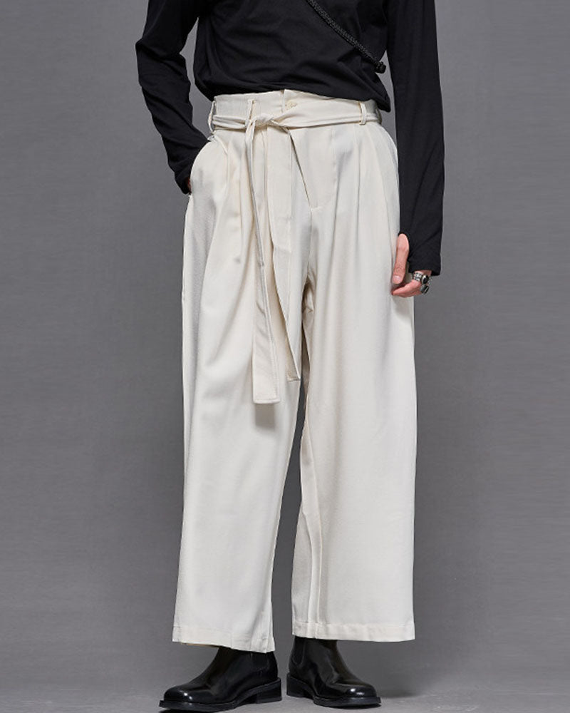 Modern Japanese Wide Leg Straight Cut Hakama Pants