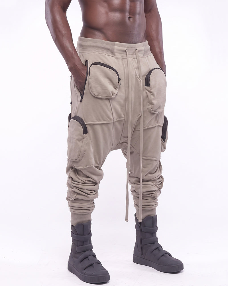 Post‑Apocalyptic Multi‑Zip Pocket Cargo Pants