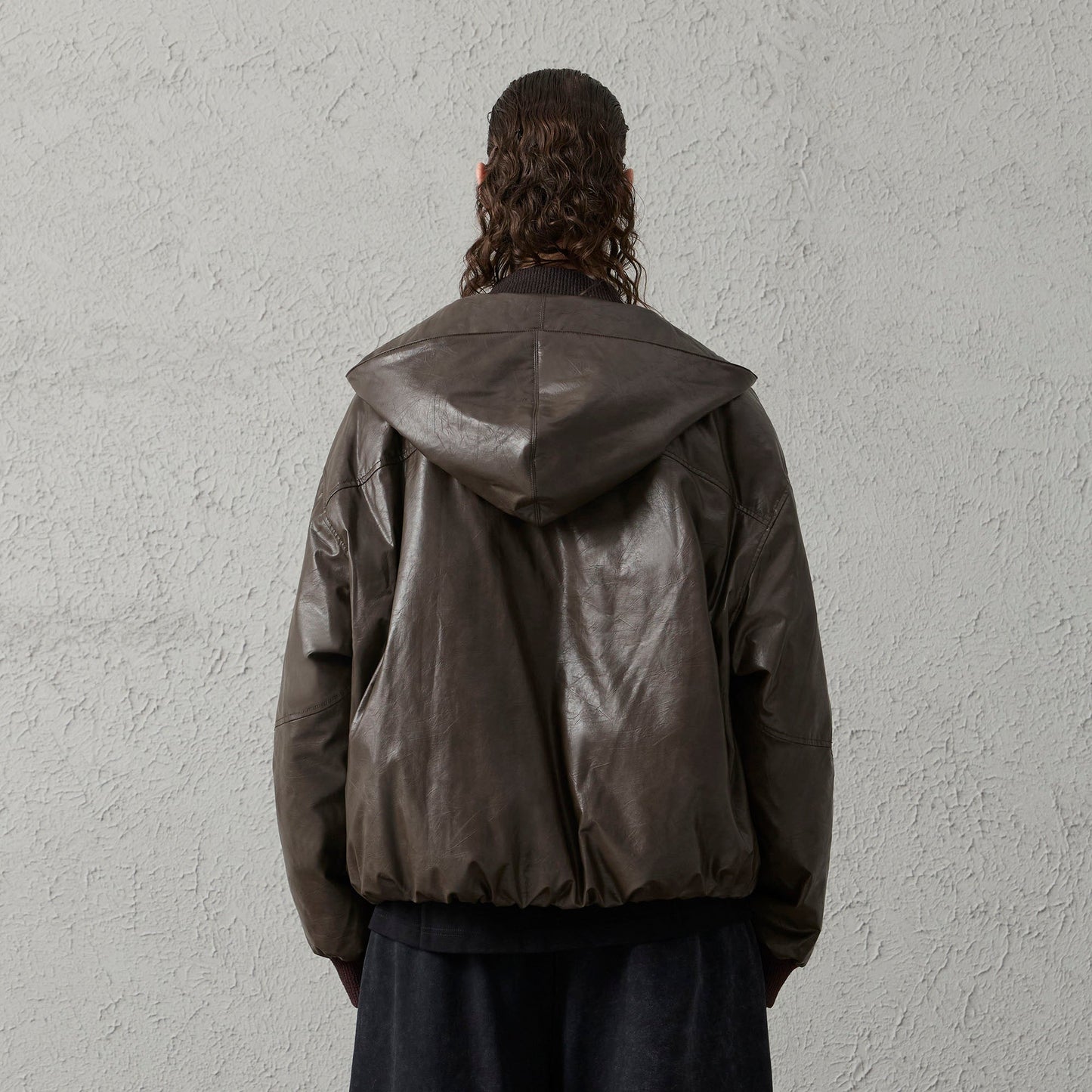 Deconstructed PU Oversized Puffer Jacket
