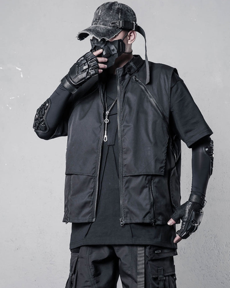 Techwear Multi-Zip Utility Vest