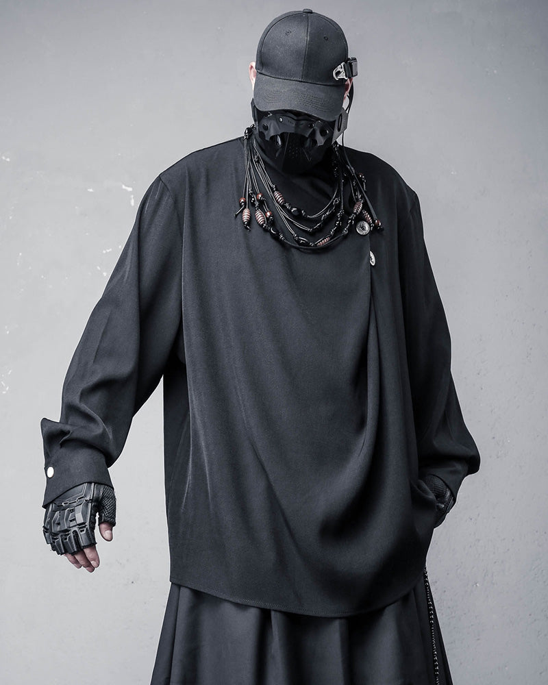 Japanese Draped High Neck Darkwear Shirt