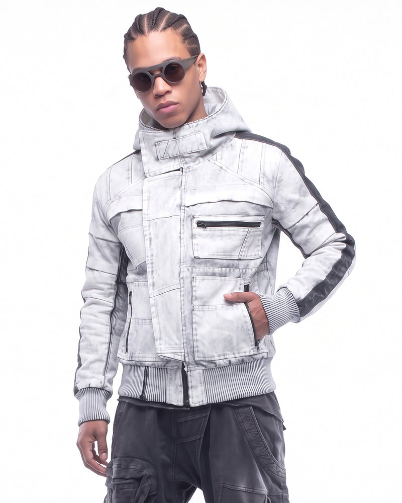 Wasteland Hooded Contrast Folded Trim Jacket