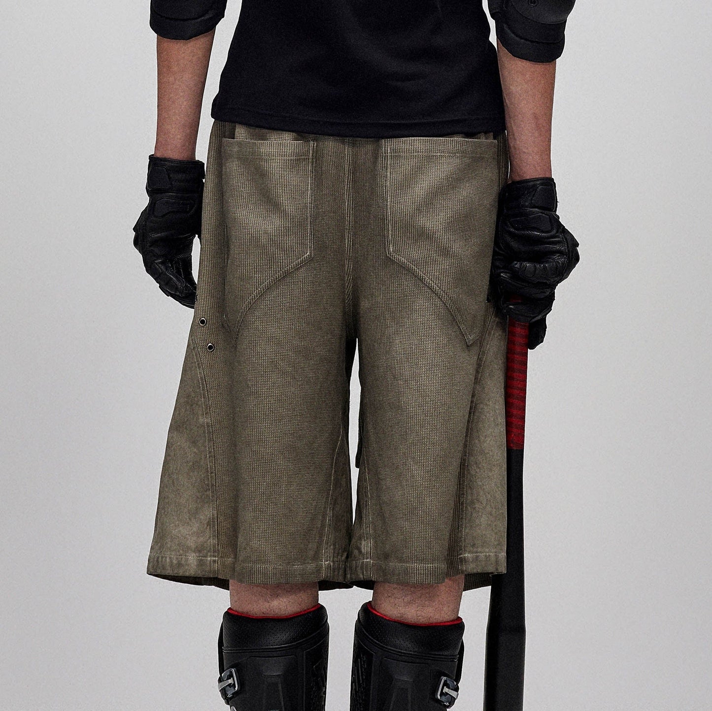 Dirty Fit Layered Frayed Knee Shorts