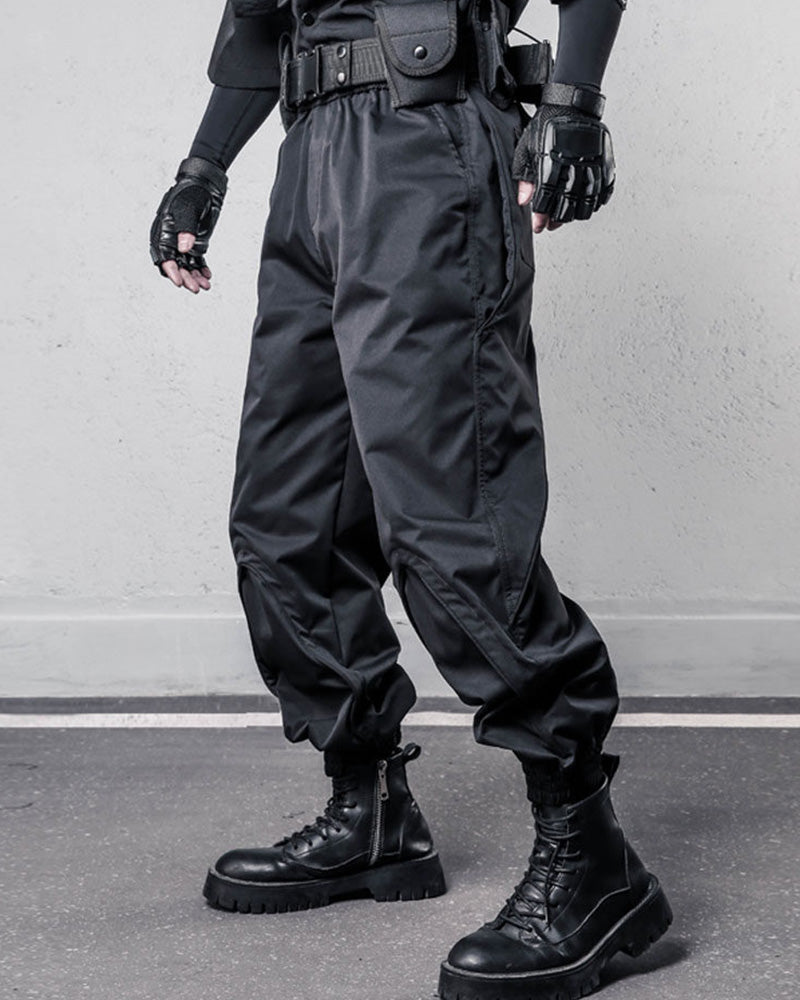 Minimalist Curved Panel Techwear Cargo Pants