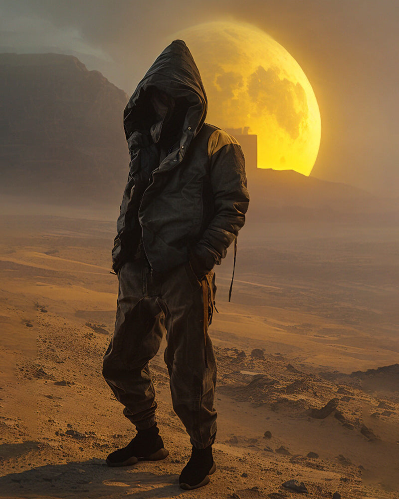 Post-Apocalyptic Oversized Hooded Tactical Jacket