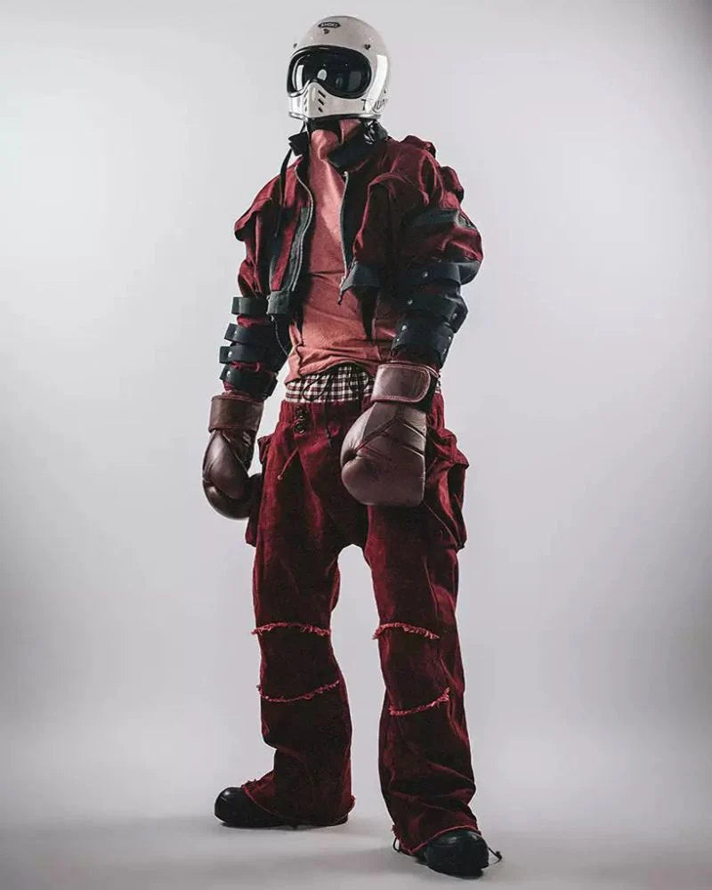 Post-Apocalyptic Wear Angora Red Boxing Jacket