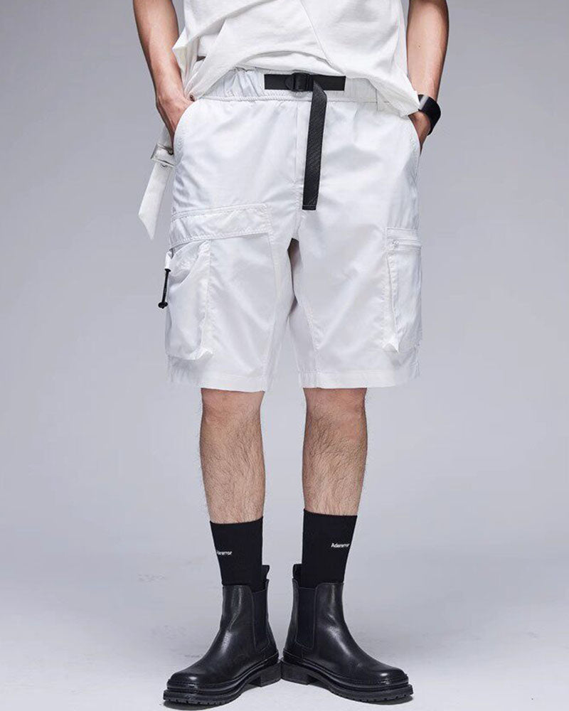Modern Japanese Techwear Multi-Pocket Cargo Shorts