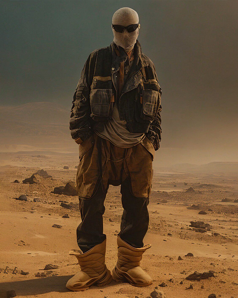 Post-Apocalyptic Multi-Pocket Utility Bomber Jacket