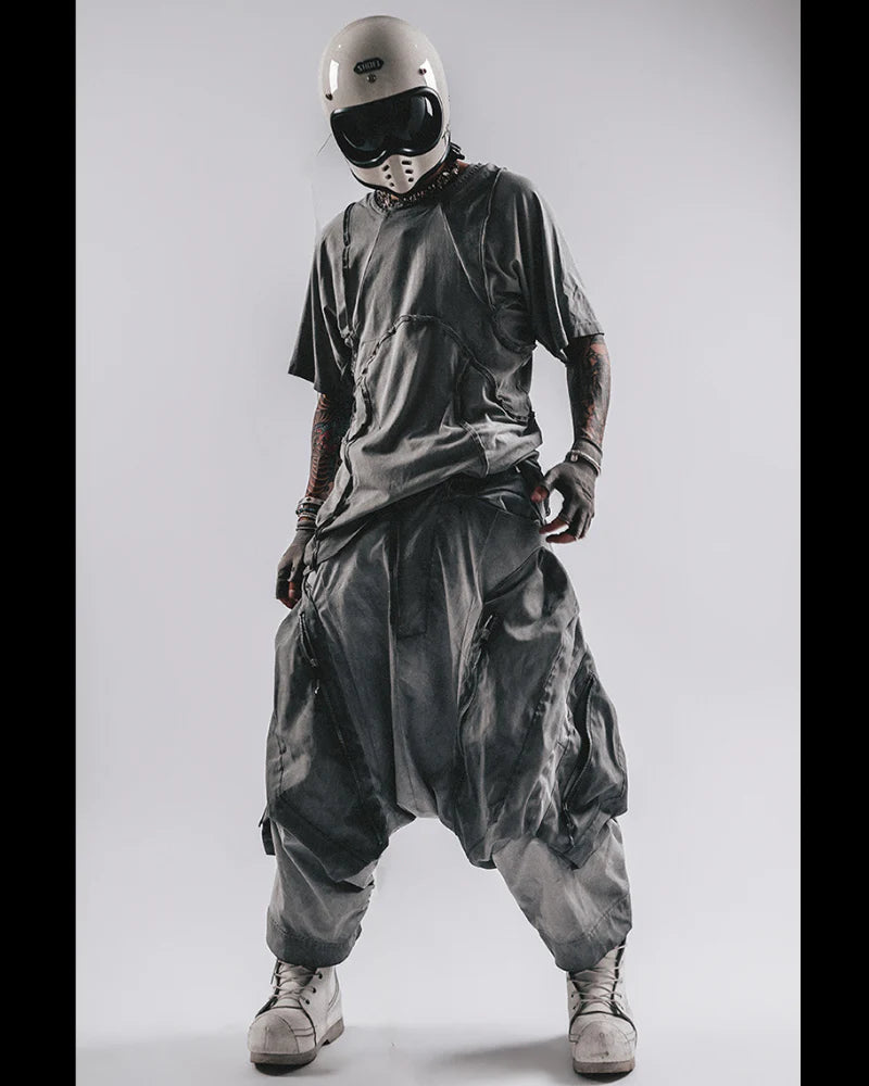 Wasteland Wear 3D Cut Distressed Raw Edge Raglan T-Shirt