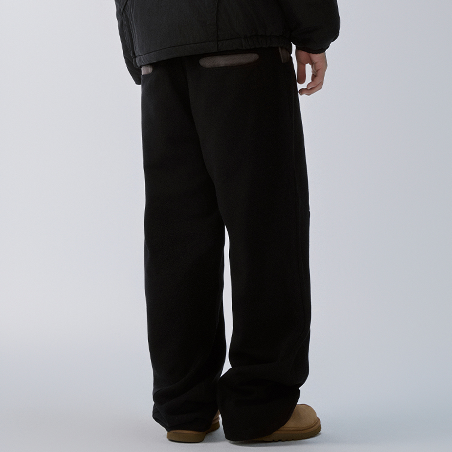 Paneled Contrast Embroidered LOGO Pants