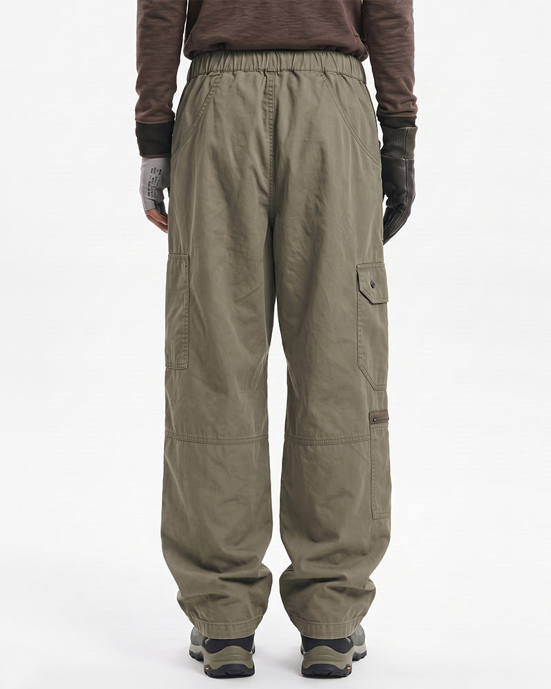 Distressed Zippered Patchwork Cargo Pants