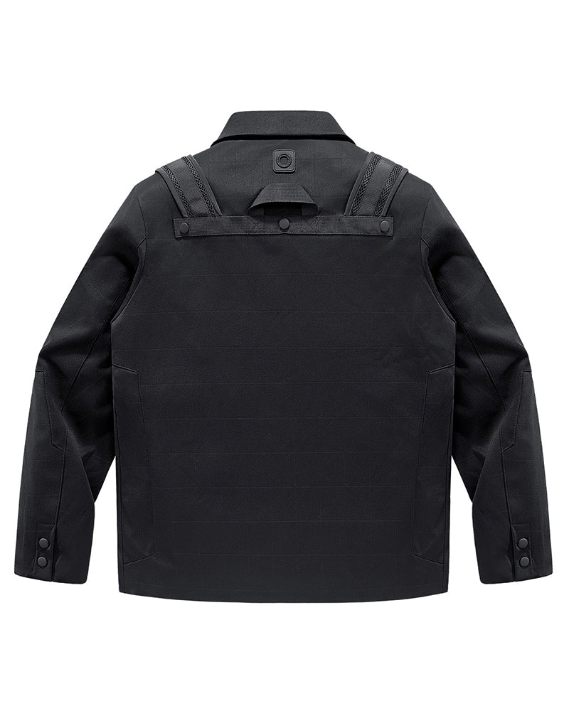 Functional Multi-Pocket Utility Blazer Jacket