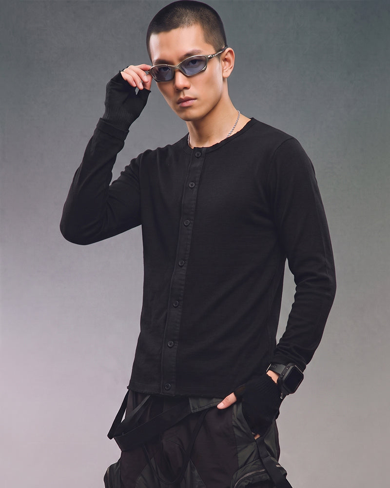 Wasteland Minimal Button-Up Long Sleeve Top