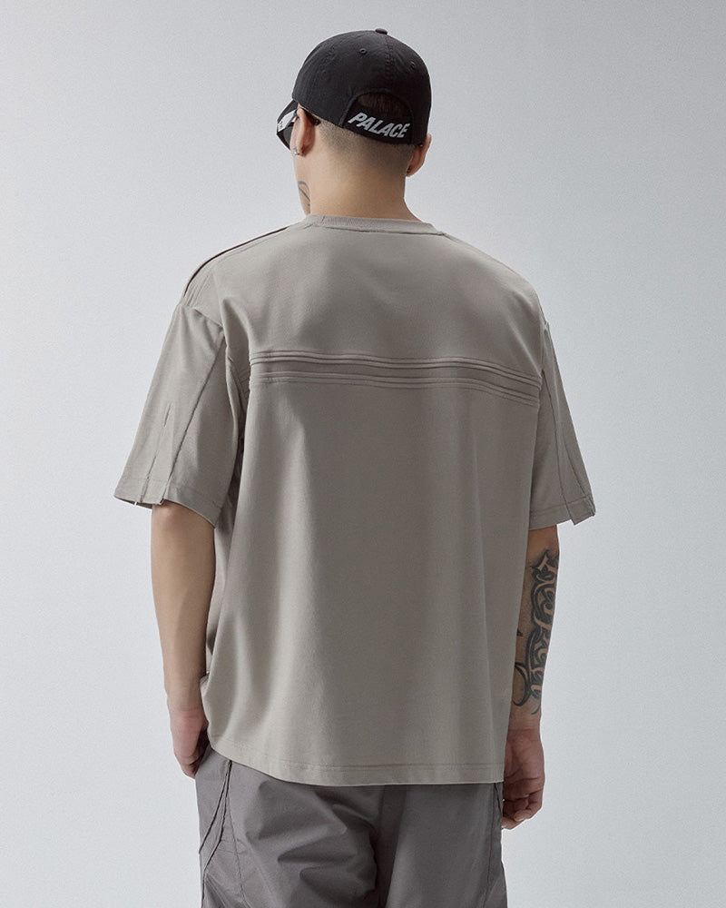 Minimalist Deconstructed Stitch Crewneck T-Shirt