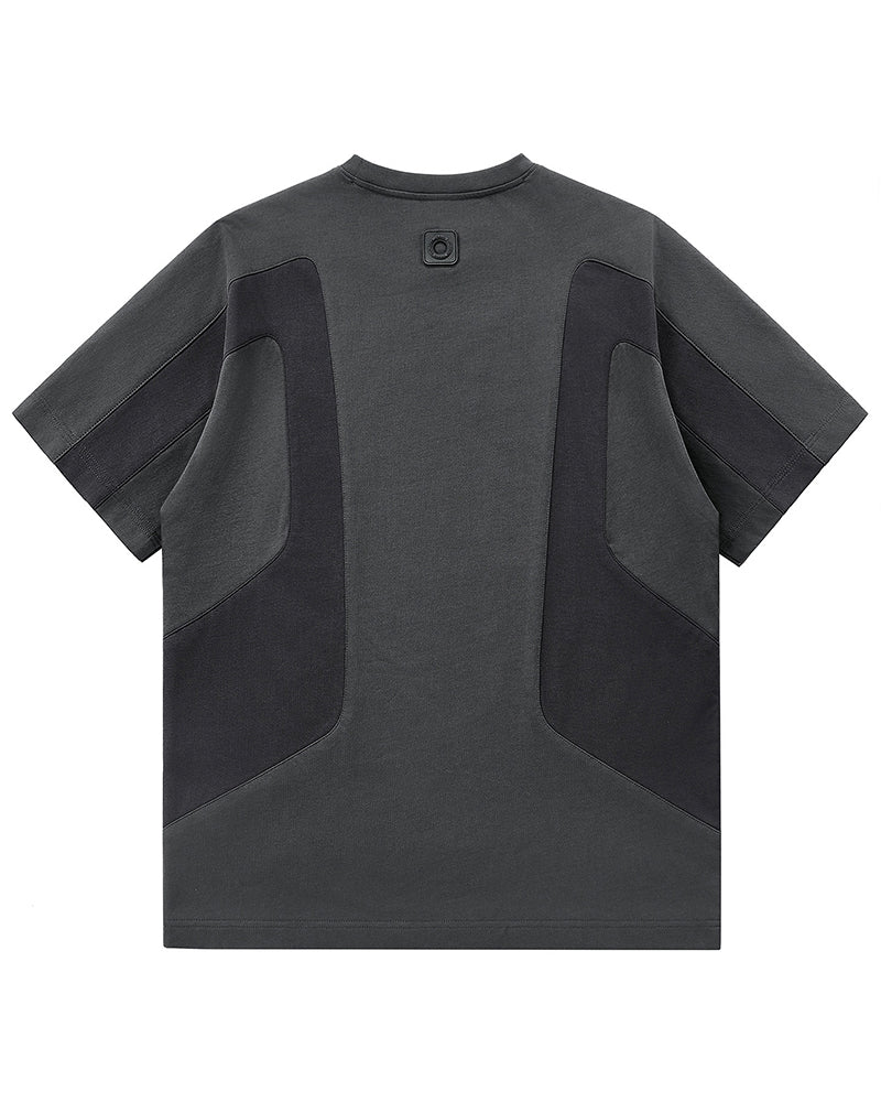 Techwear Panel Color-Block Short Sleeve T-Shirt
