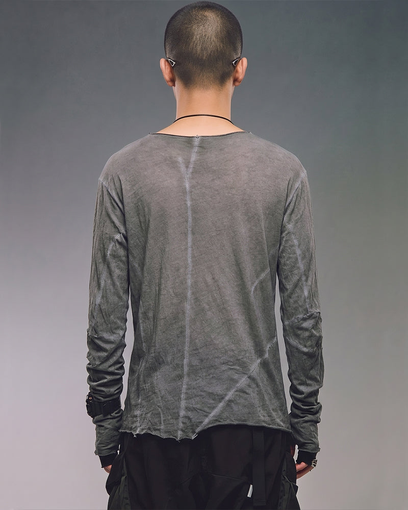 Wasteland Distressed Washed Thumbhole Long Sleeve Tee