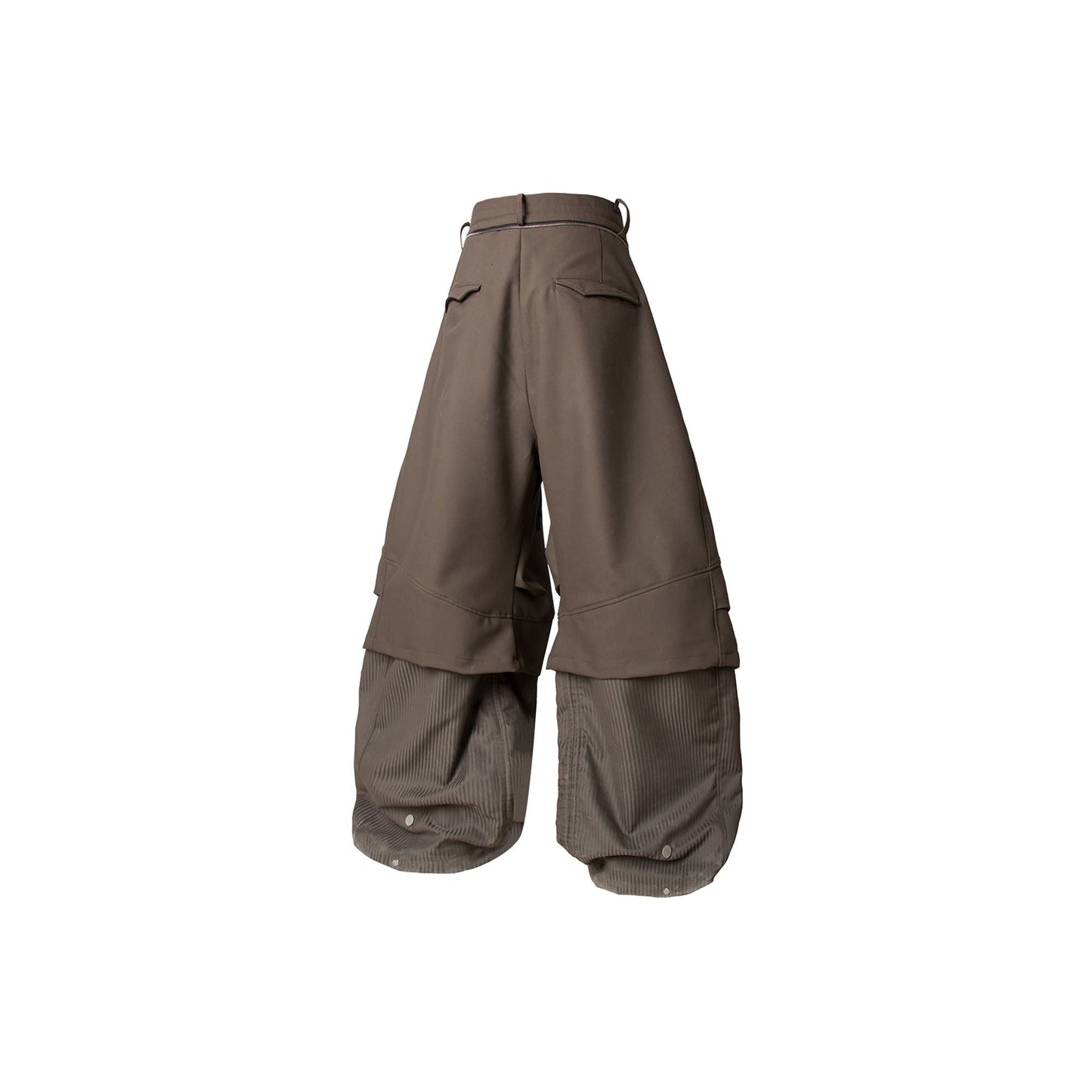 Faux Layered Oversized Pants Brown