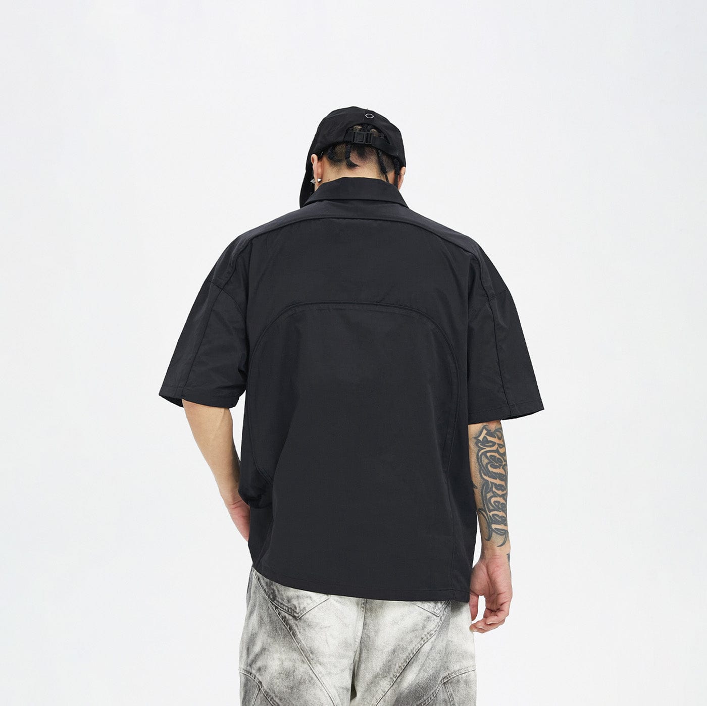 Spliced Metal Logo Half Shirt
