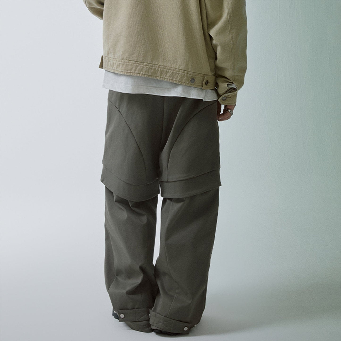 Modern Deconstructed Double-Knee Rivet Pants