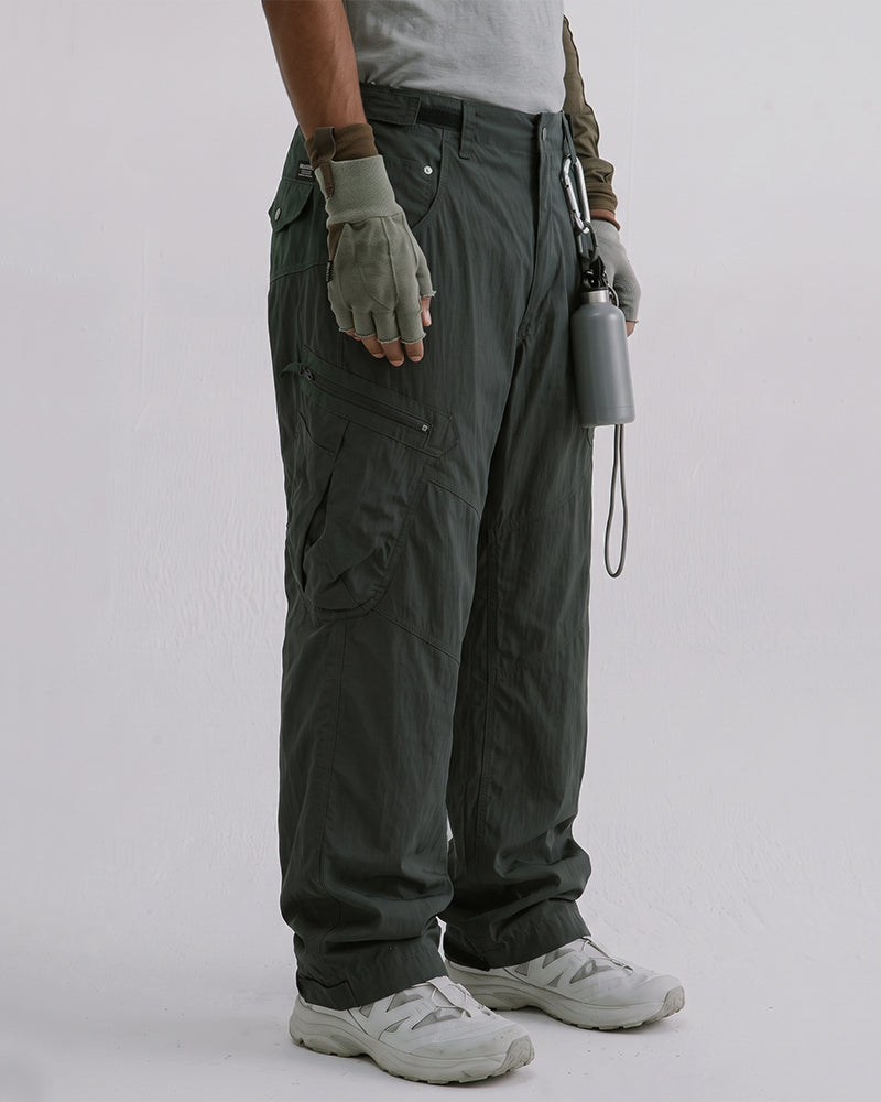 Distressed Patchwork Zippered Pocket Cargo Pants