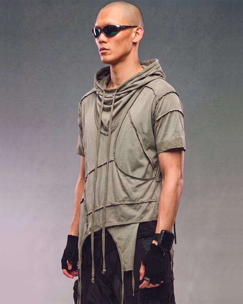 Post‑Apocalyptic Hooded Short‑Sleeve T‑Shirt