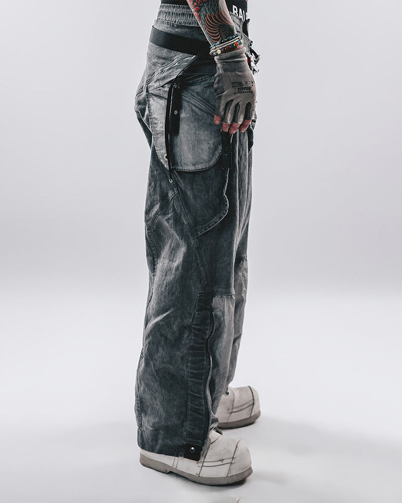 Wasteland Multi-Pocket Wide-Leg Cargo Pants