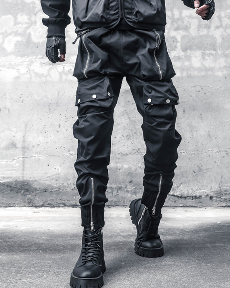 Functional Multi-Zip Techwear Cargo Pants