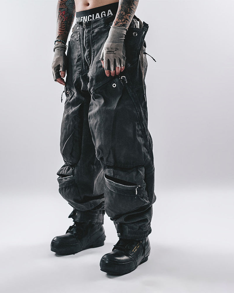 Washed 3D-Panel Cuffed Wasteland Cargo Pants