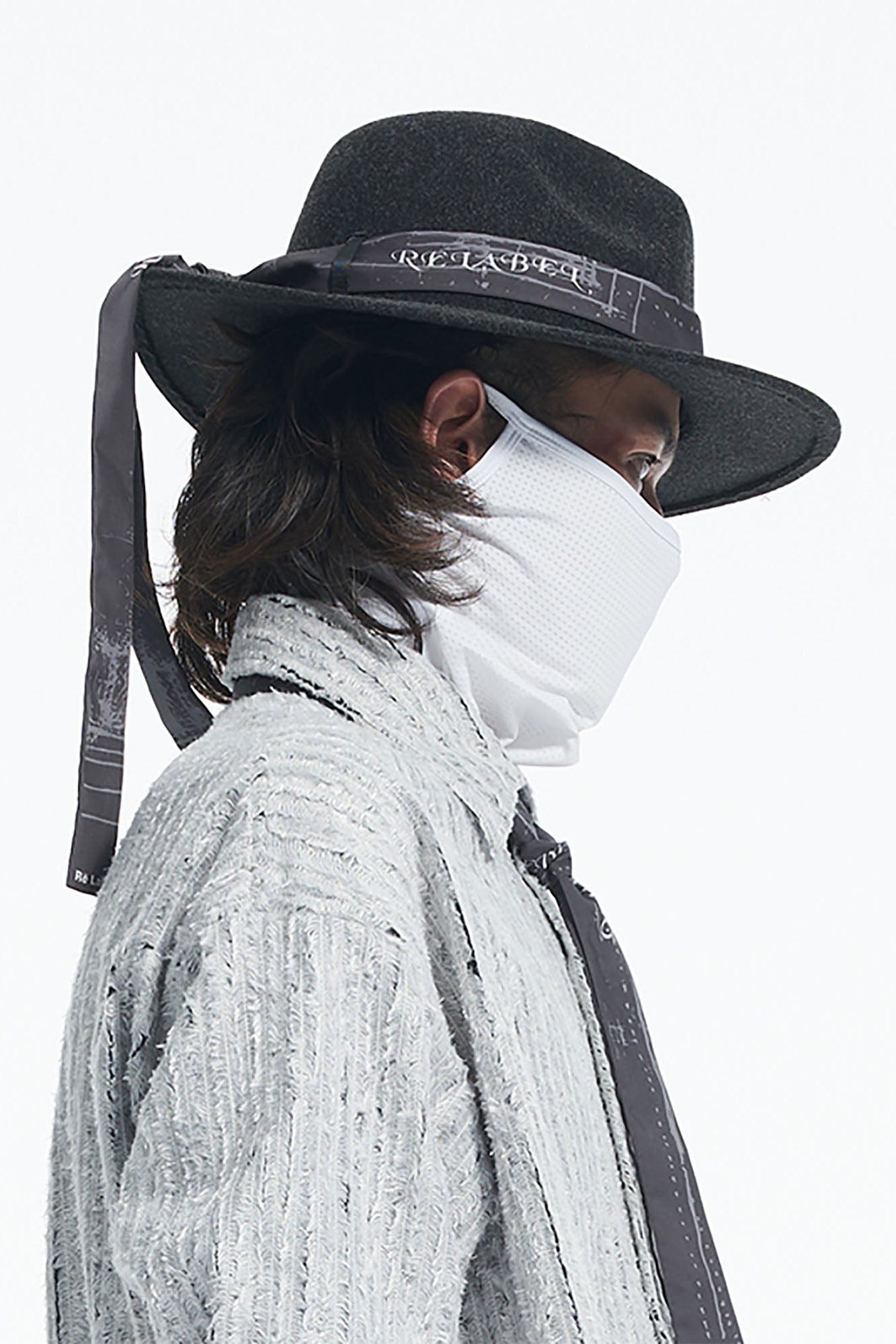 Wool Felt Detachable Silk-Scarf Fedora Hat