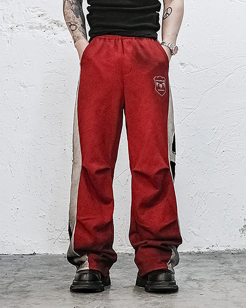 Skeleton Distressed Contrast Panel Sweatpants