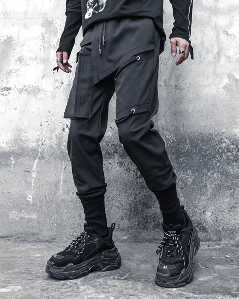Techwear Drawstring Slim Cargo Pants