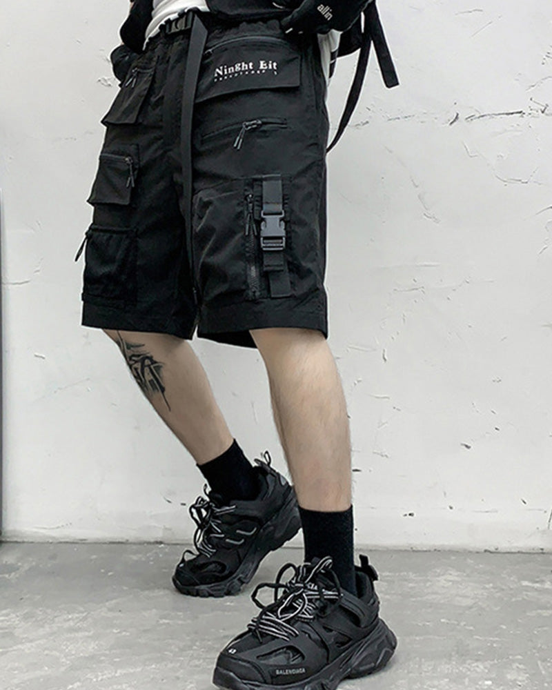 Functional Multi-Pocket Zip Cargo Shorts